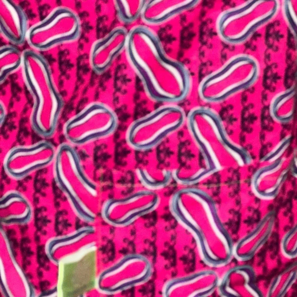 Global Mamas Pink Purple Batik Print Cotton Apron with Front Pocket Fair Trade